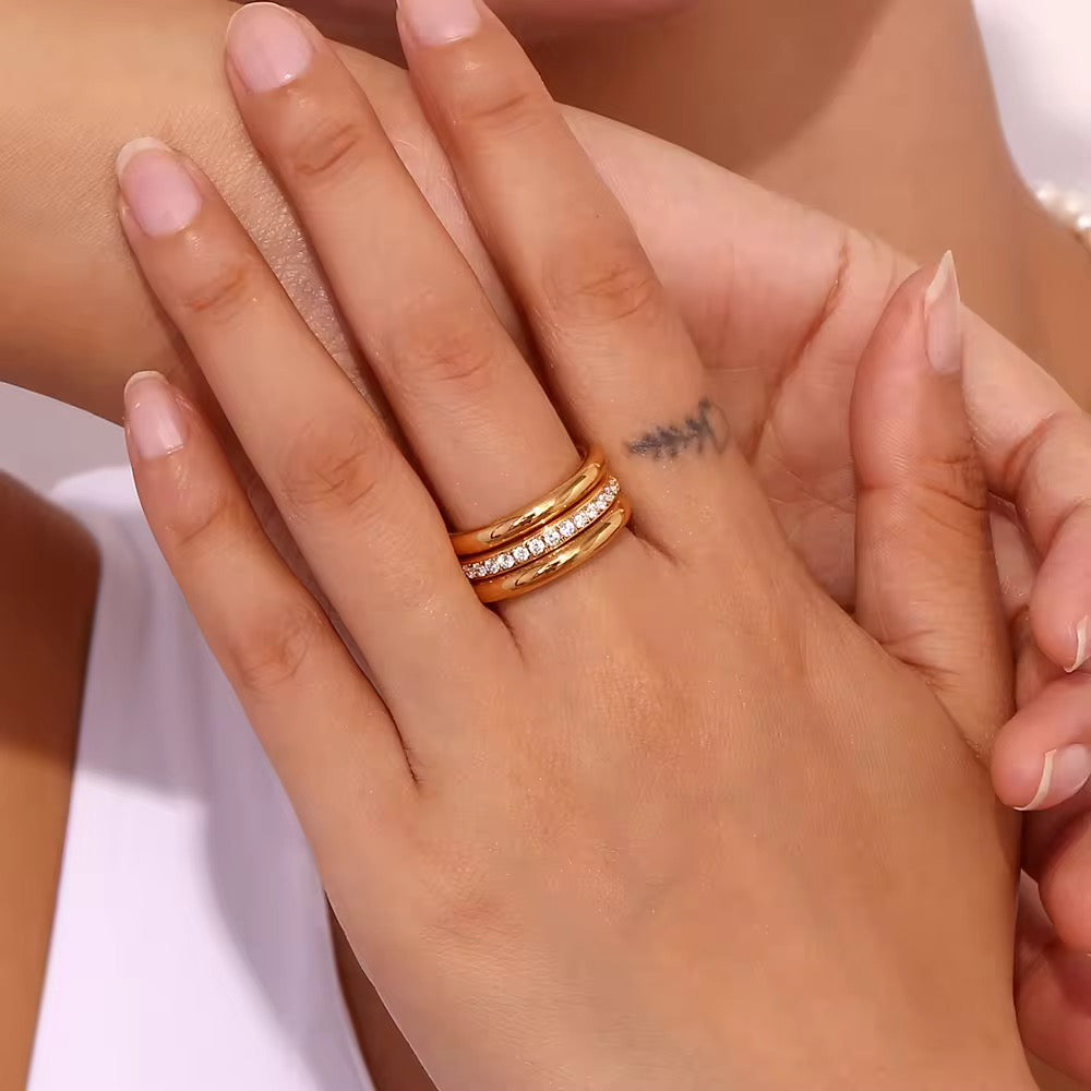 Trinity Tides Rings( 18K Gold Plated)