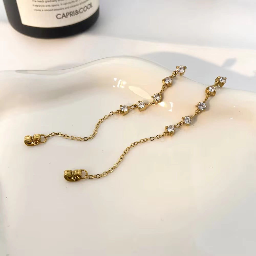 Elara: 18K Gold Plated Minimal Drop Studs