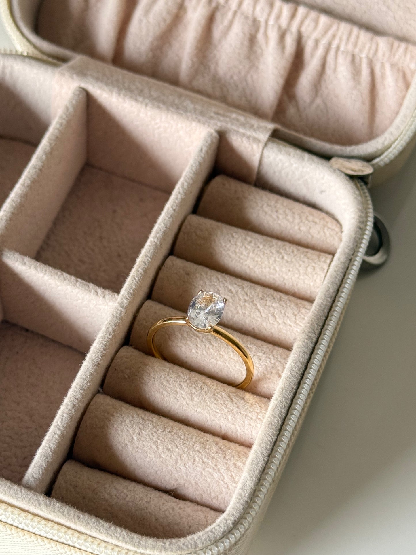 Vesper: 18K Gold Plated Oval Cut Ring