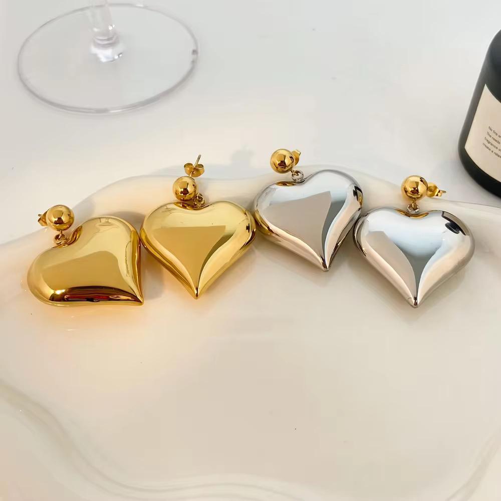 Chunky Heart Drop (Gold & Silver)