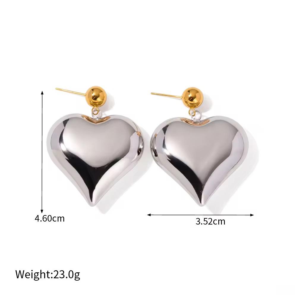 Chunky Heart Drop (Gold & Silver)