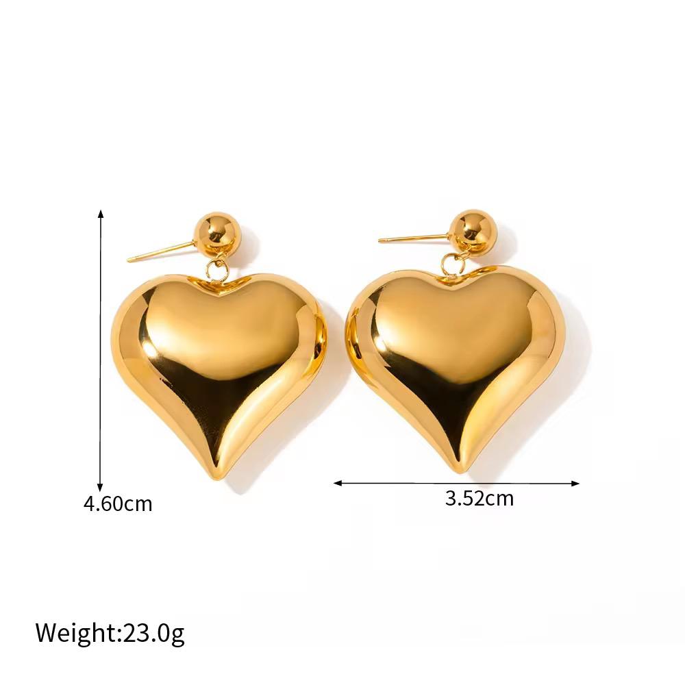 Chunky Heart Drop (Gold & Silver)