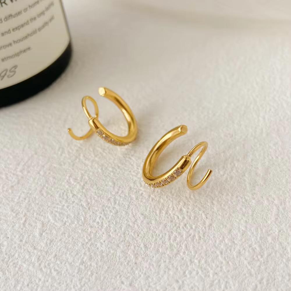 Spiral Gleam Hoops - 18k gold-plated