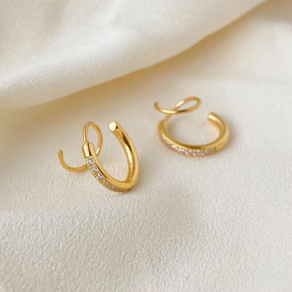 Spiral Gleam Hoops - 18k gold-plated