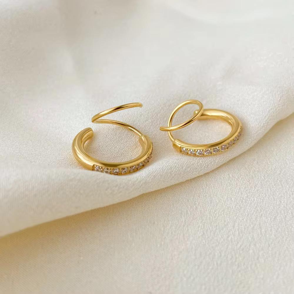 Spiral Gleam Hoops - 18k gold-plated