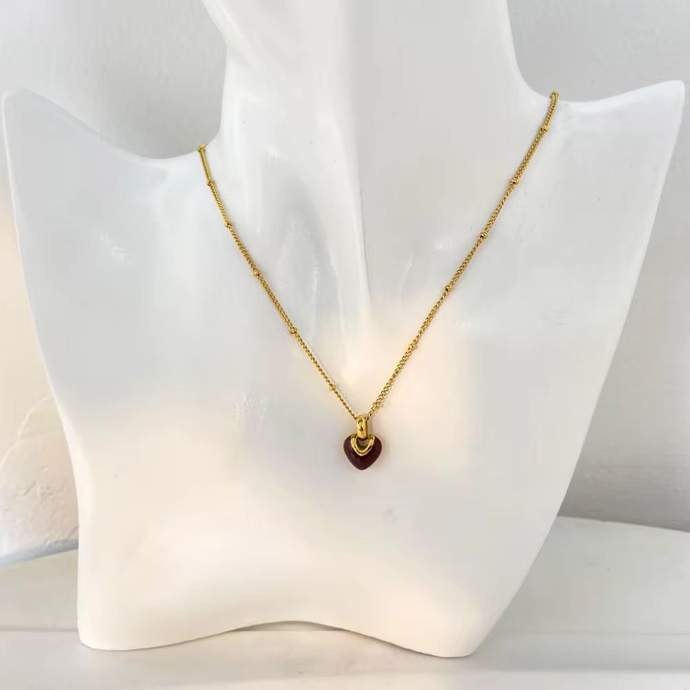 Scarlet Heart Glow Necklace - 18k gold-plated