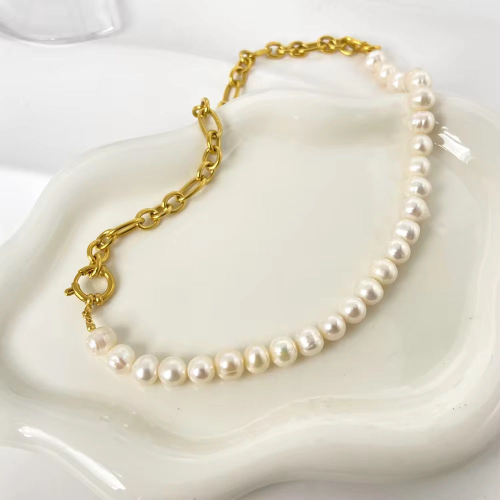 Pearl Luxe Fusion Necklace - 18k gold-plated