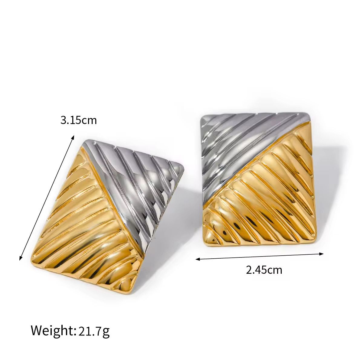 DuoTone Luxe Studs - 18k gold-plated