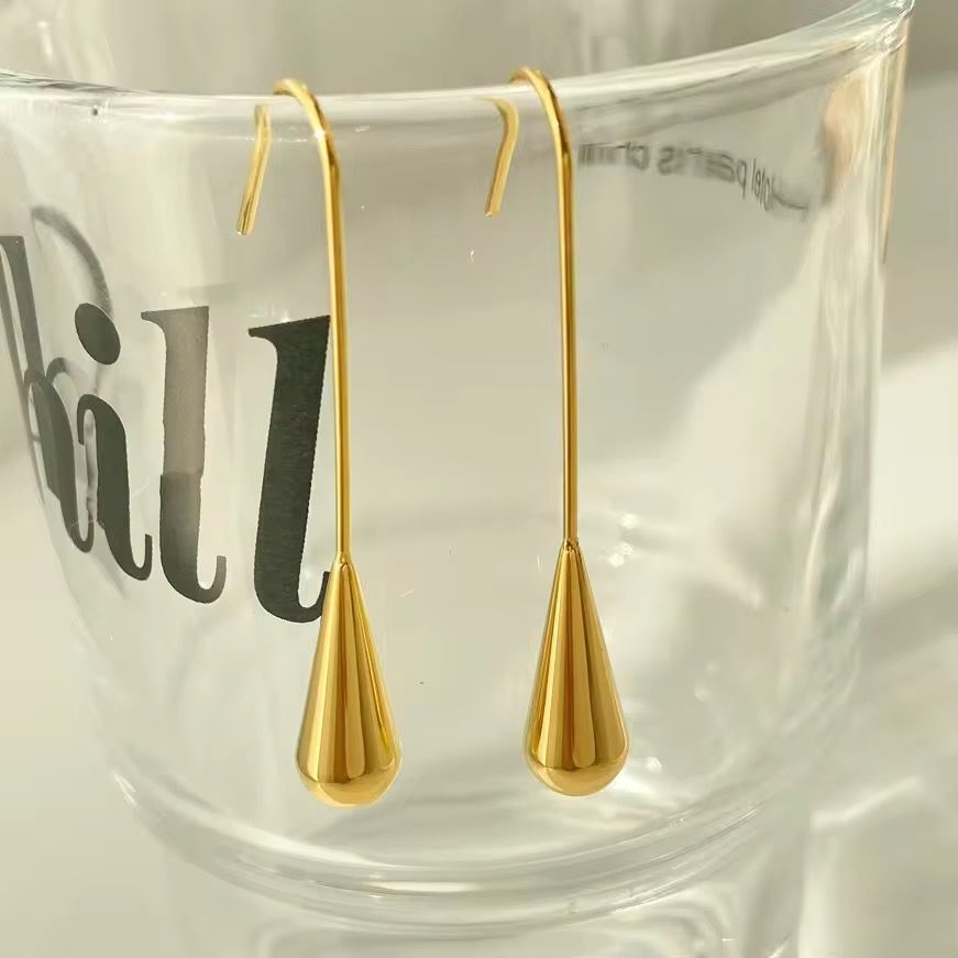 Golden Raindrop Dangle drops - 18k gold-plated