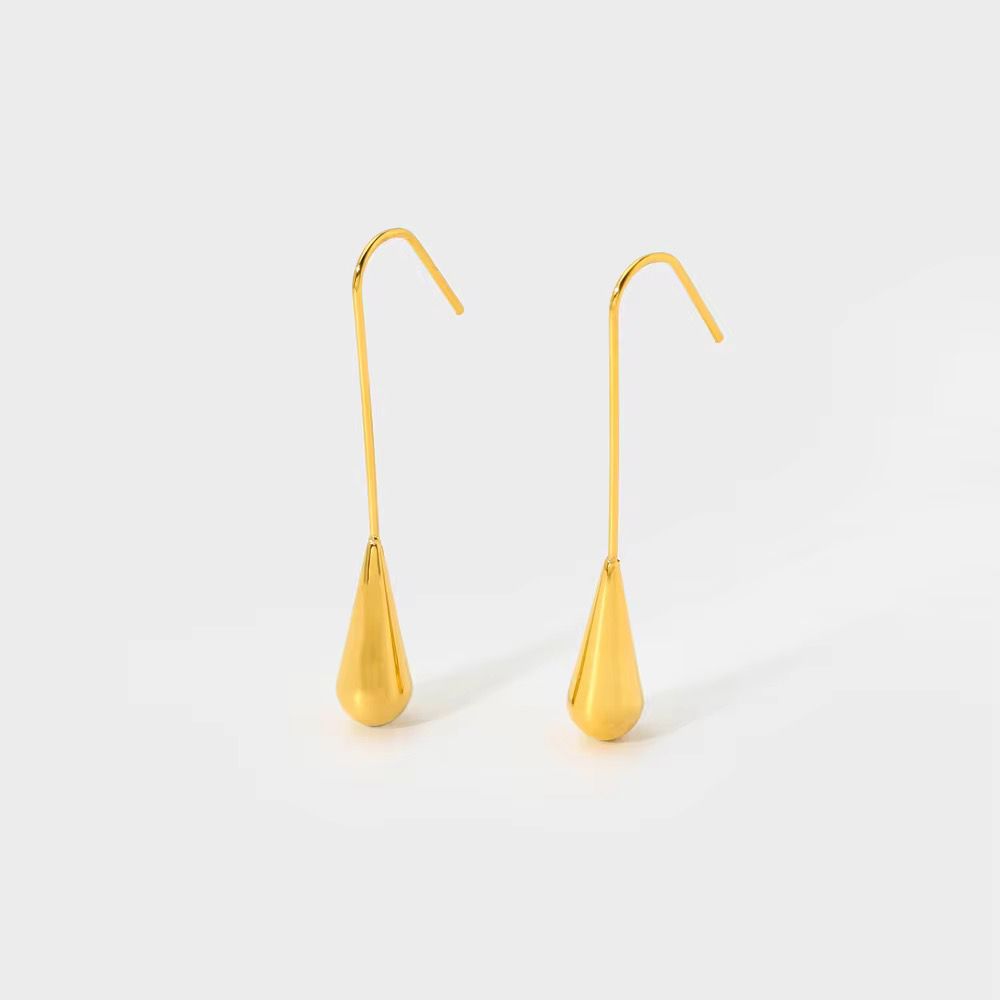 Golden Raindrop Dangle drops - 18k gold-plated
