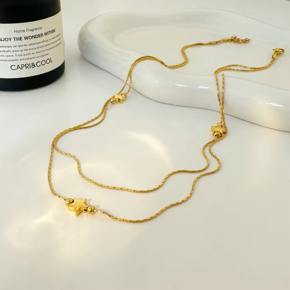 Vesper: 18k Gold Plated Star Pendant Necklace