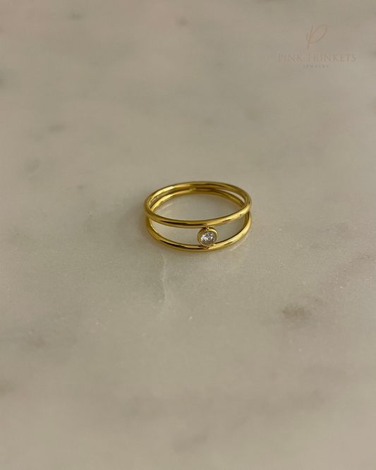 Carrie Minimalistic 18K Gold Plated Ring