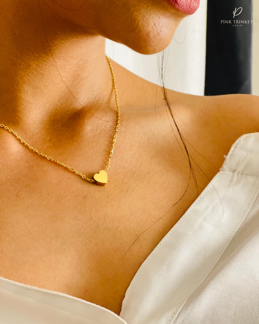 Aurelia: 18k Gold Plated Golden Heart Necklace