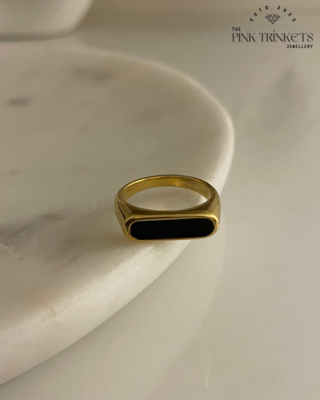 Midnight Charm 18k Gold Plated Ring