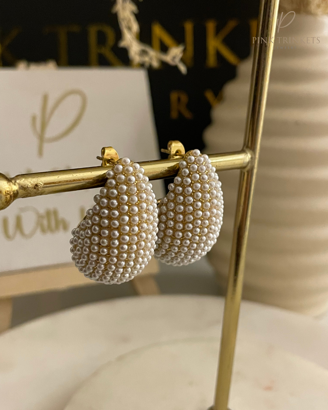 18K Gold Plated Aurora Pearl Earrings