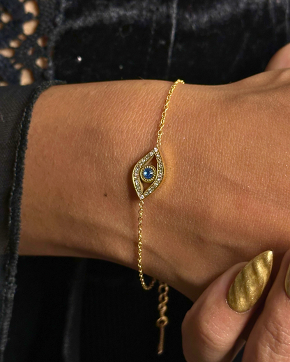 Talya: 18k Gold Plated Evil Eye Bracelet