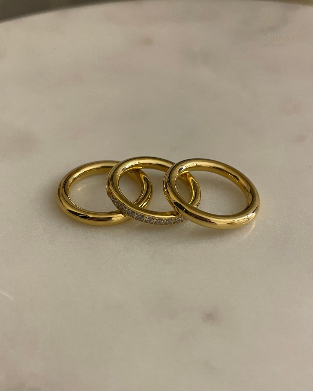 Trinity Tides Rings( 18K Gold Plated)