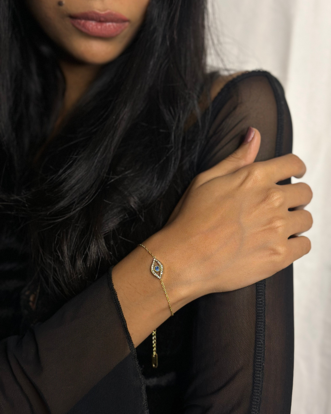 Talya: 18k Gold Plated Evil Eye Bracelet