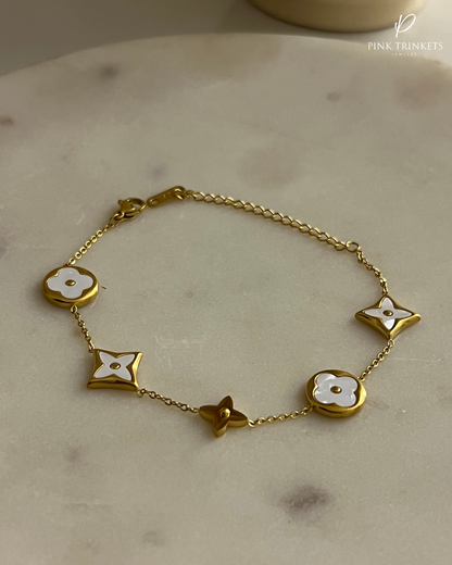 Seraphina: 18k Gold Plated Clover and Shine Bracelet