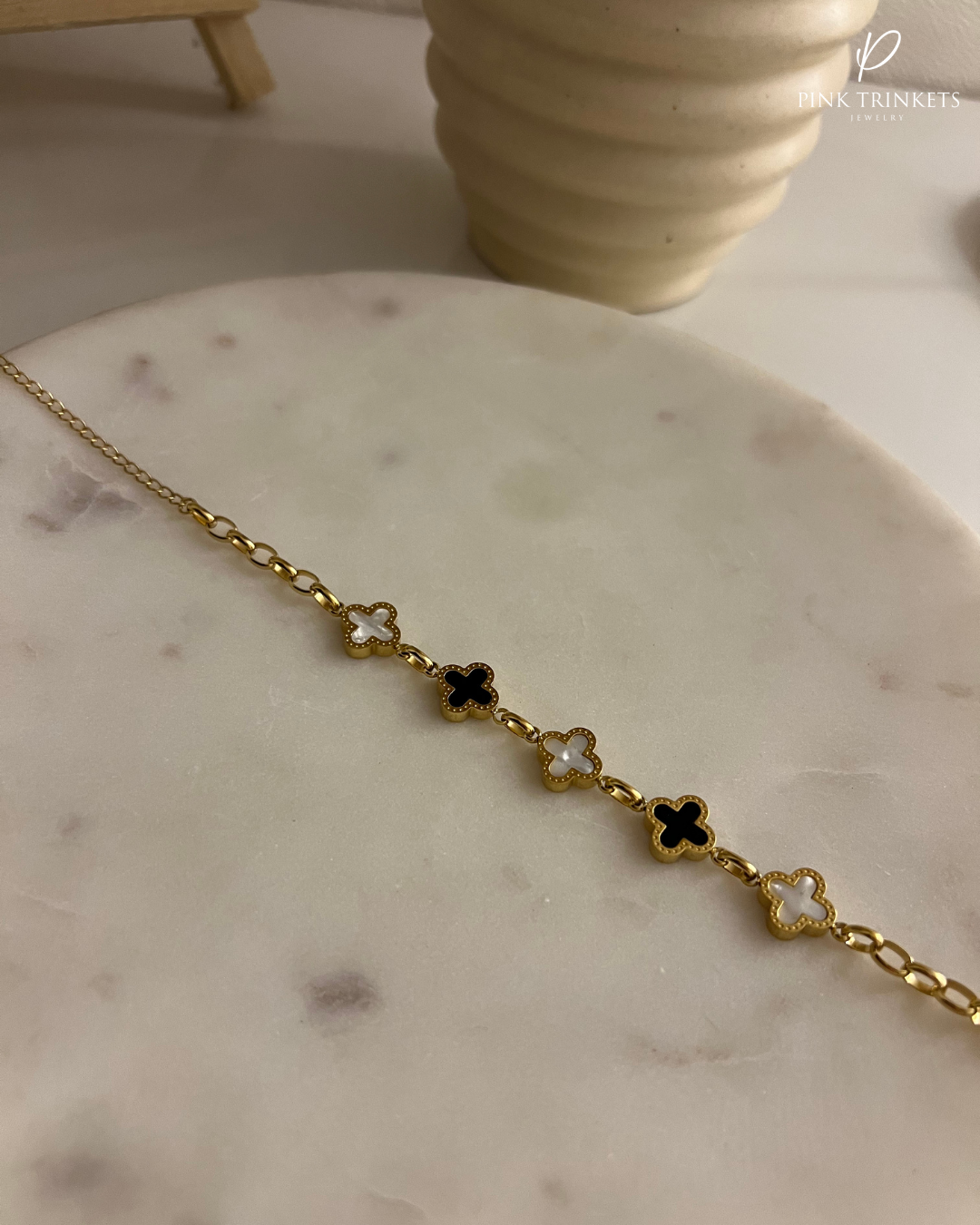 Clover: 18k Gold Plated Clover Bracelet