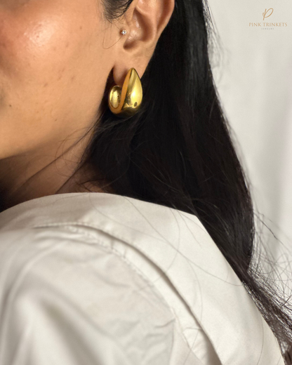 Valencia: 18k Gold Plated Stylish Folded Studs