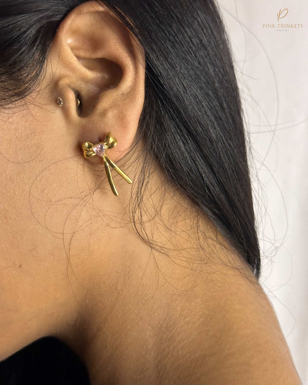 Nyla: 18k Gold Plated Cute Bow Studs