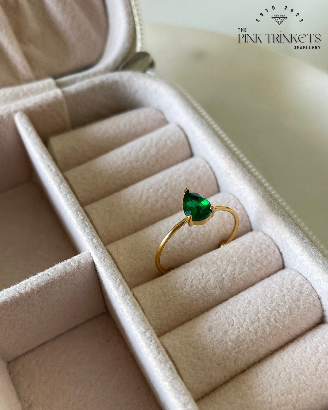 Emerald Empress 18K Gold Plated Ring