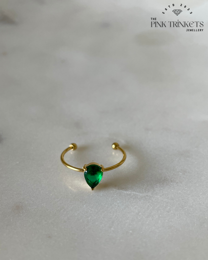 Emerald Empress 18K Gold Plated Ring