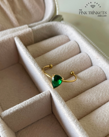 Emerald Empress 18K Gold Plated Ring