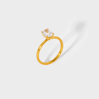 Vesper: 18K Gold Plated Oval Cut Ring