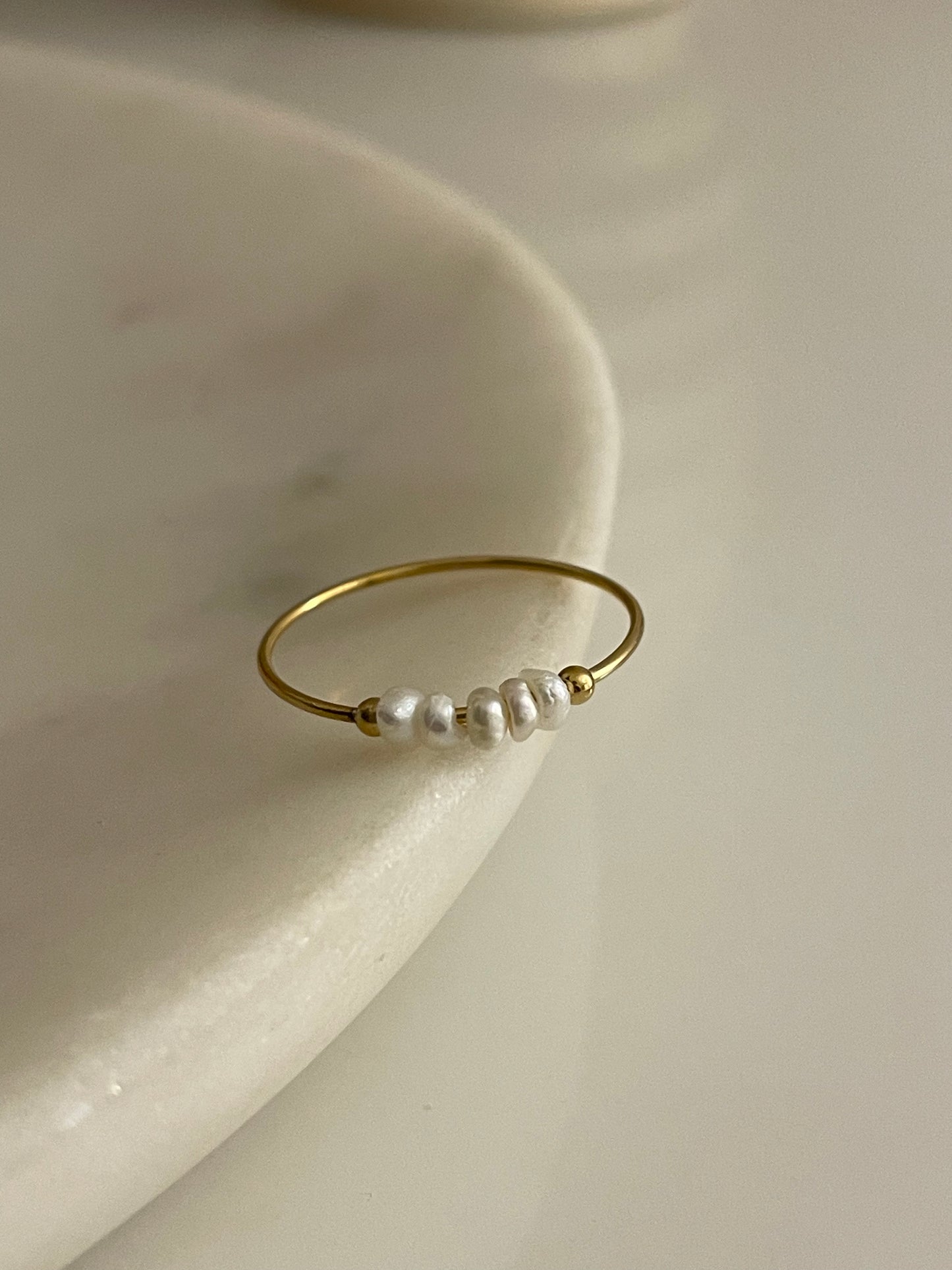 Maria Pearl 18k gold plated ring