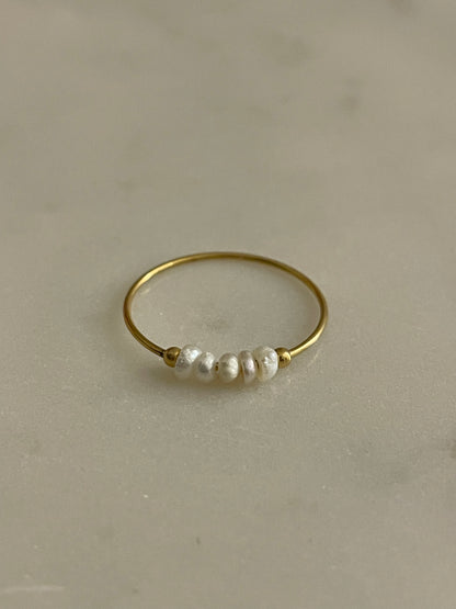 Maria Pearl 18k gold plated ring