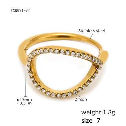 Sparkle Edge Open Ring - 18k gold-plated ring