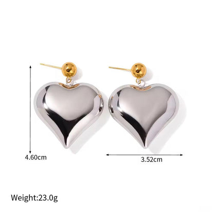 Chunky Heart Drop (Gold & Silver)