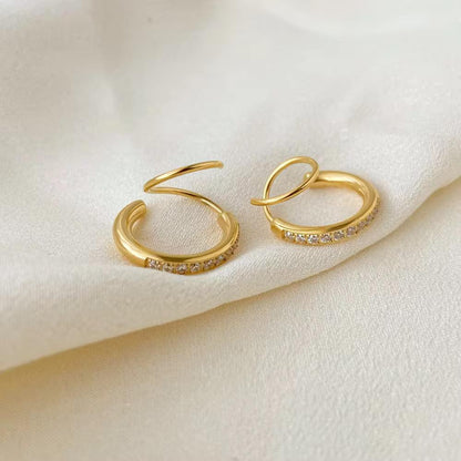 Spiral Gleam Hoops - 18k gold-plated