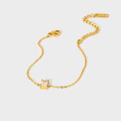 Solitaire Sparkle Bracelet (2 Variants) - 18K Gold Platted
