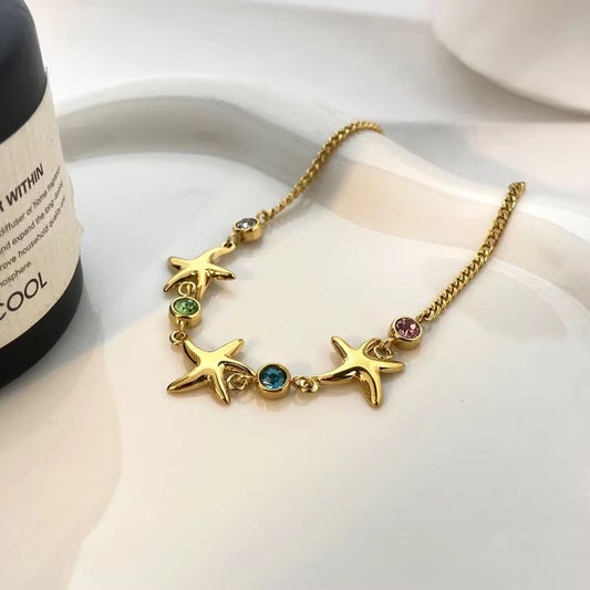 Coastal Charm Starfish Bracelet - 18K Gold Platted