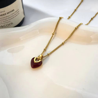 Scarlet Heart Glow Necklace - 18k gold-plated