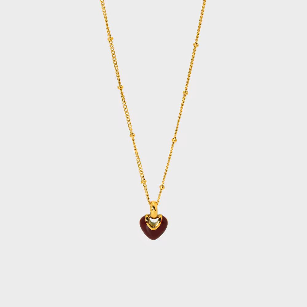 Scarlet Heart Glow Necklace - 18k gold-plated
