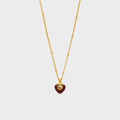 Scarlet Heart Glow Necklace - 18k gold-plated