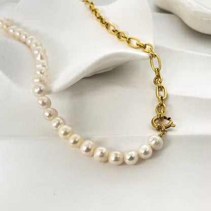 Pearl Luxe Fusion Necklace - 18k gold-plated