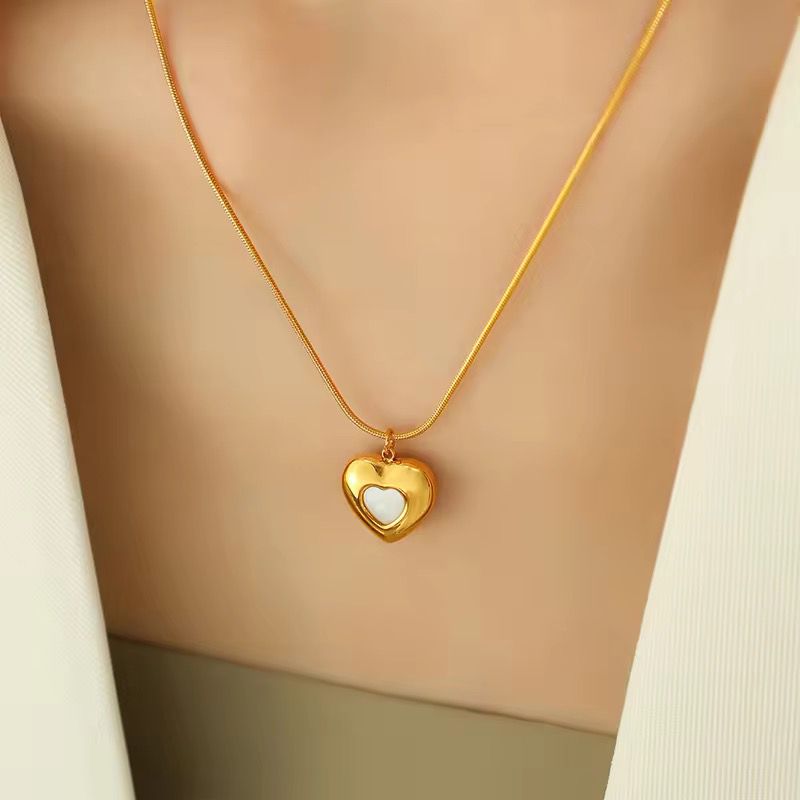 Heart Within Pendant Necklace - 18k gold-plated