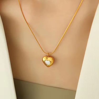 Heart Within Pendant Necklace - 18k gold-plated