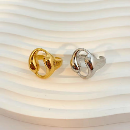 Fluid Wave Open Ring – Gold & Silver